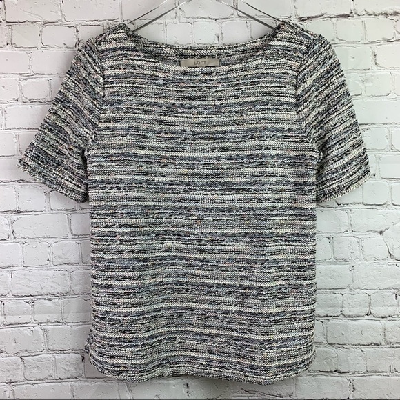 Loft Multi Color Tweed Top XXS - Picture 2 of 9